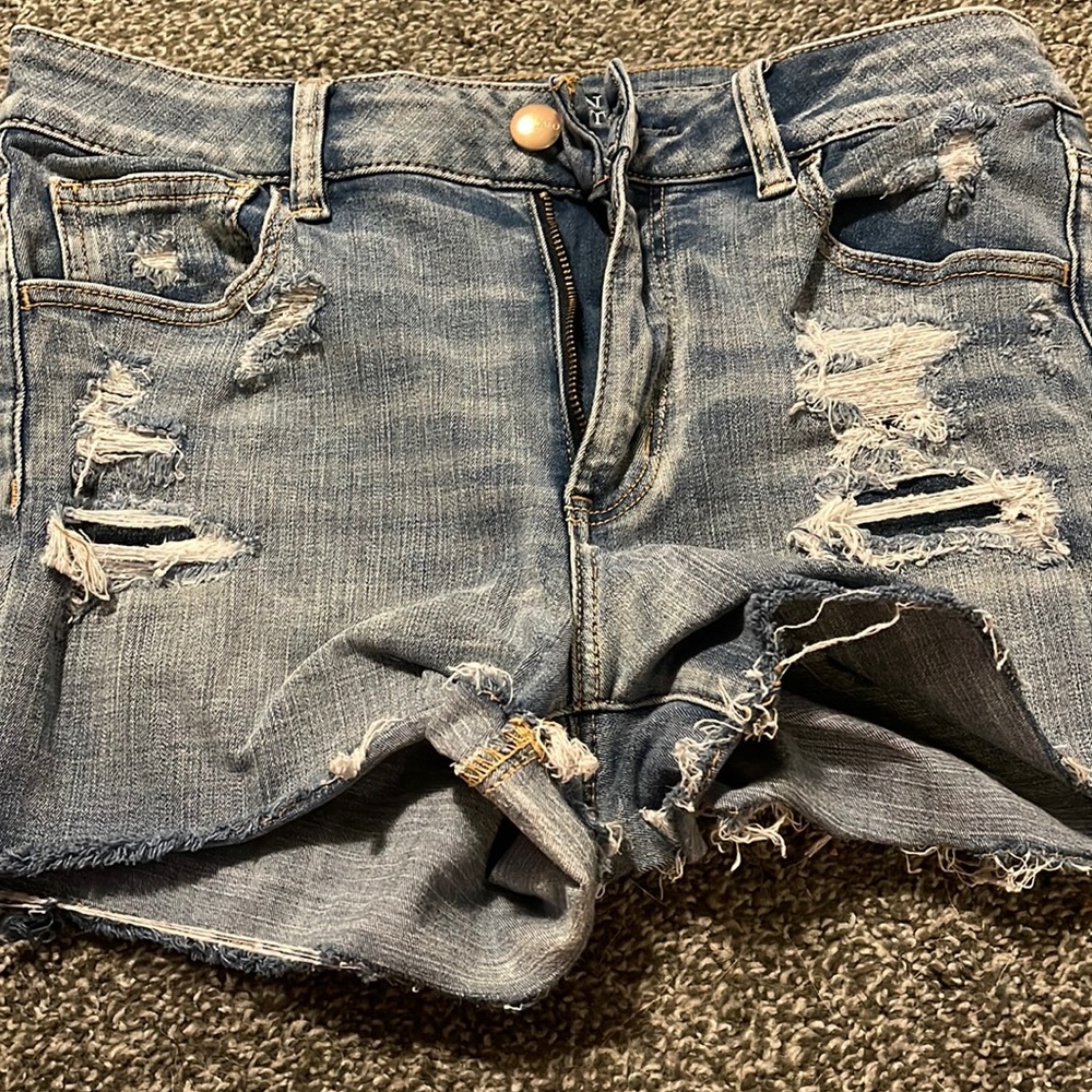 High rise American eagle shorts. Size 10. Medium wash